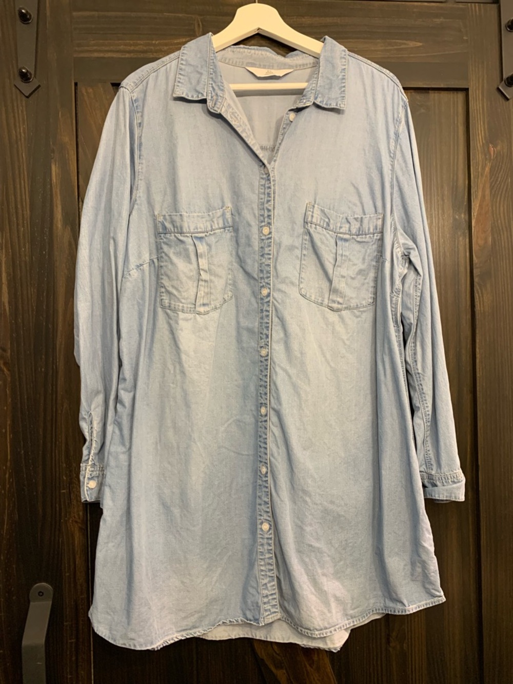 H&M Chambray Button-Down Shirt Dress